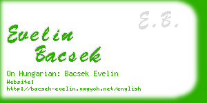 evelin bacsek business card
